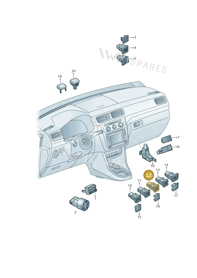 2K0905217WHS — Volkswagen Caddy (2015-2020) diagram 866941500, position 12