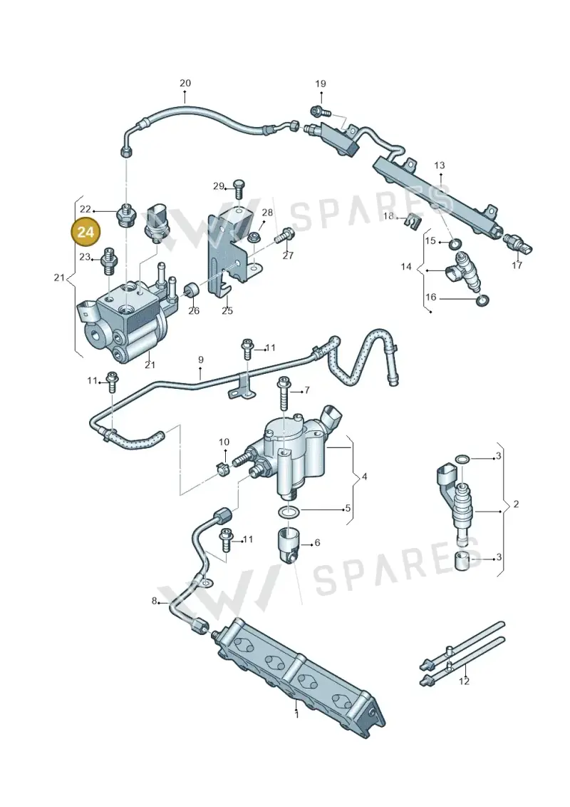 2K0906052A — Volkswagen Passat estate (2008-2011) diagram 656133420, position 24