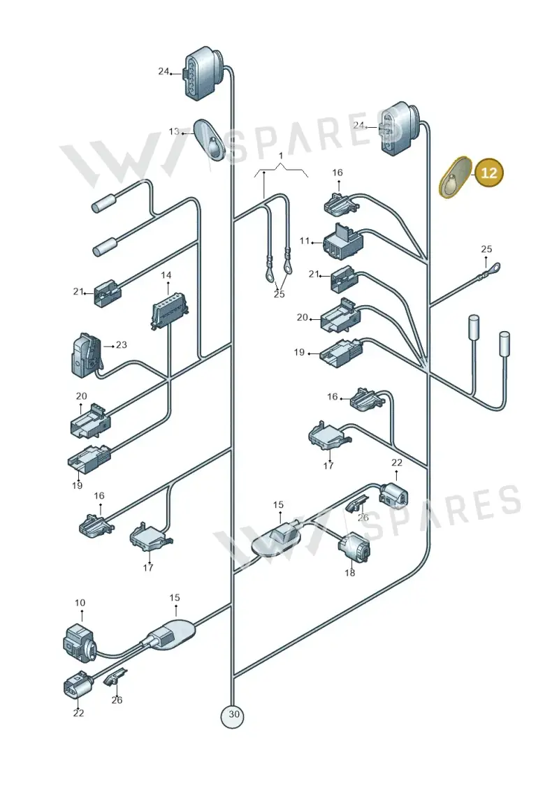 2K0945527 — Volkswagen Caddy panel van (2008-2010) diagram 443971840, position 12