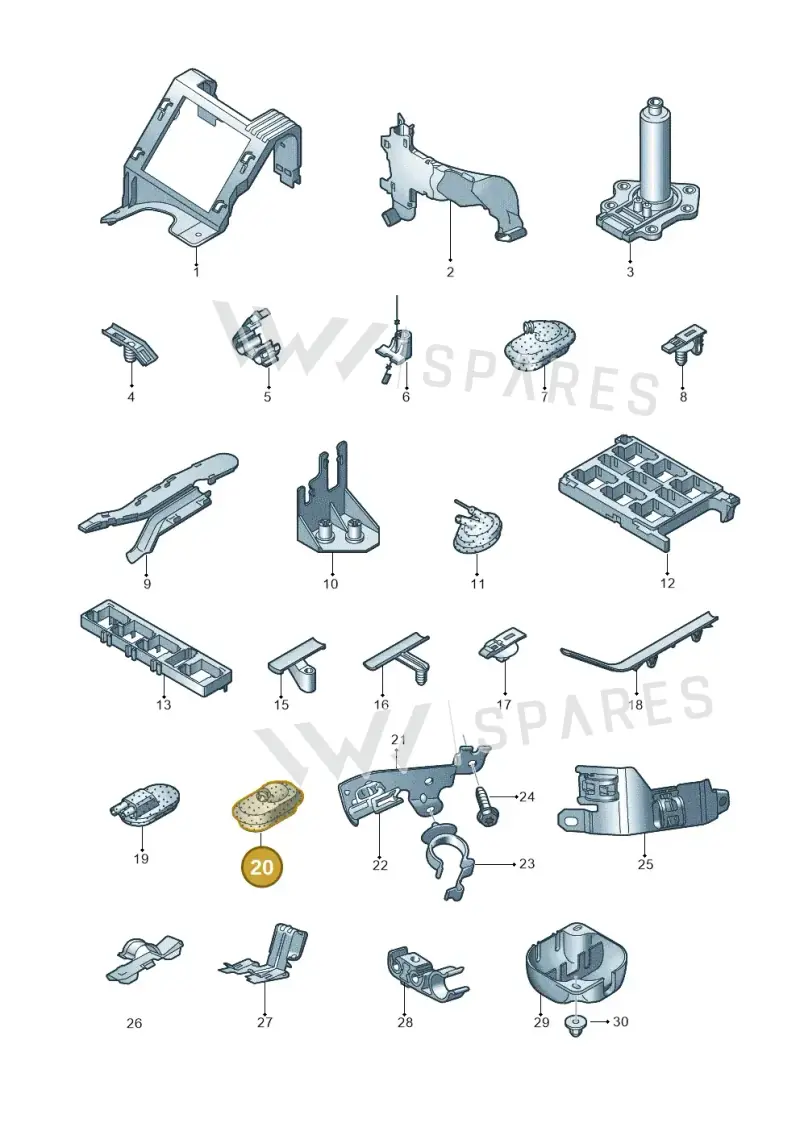2K0945527 — Volkswagen Caddy Maxi Kombi (2010-2015) diagram 690971820, position 20