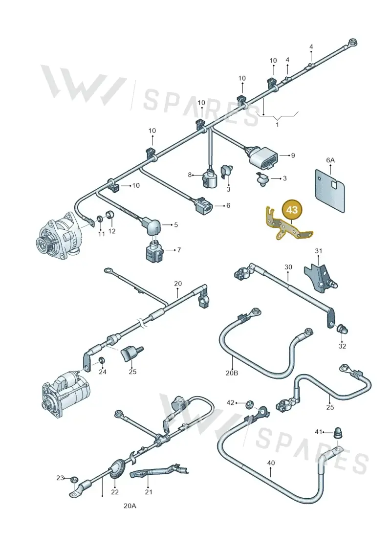2K0971502E — Volkswagen Caddy panel van (2008-2010) diagram 409972000, position 43