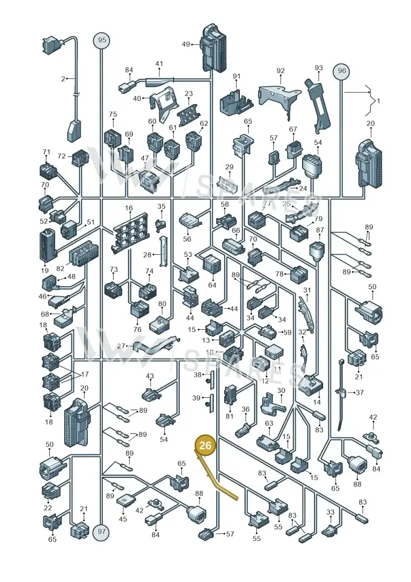 2K0971611 — Volkswagen Caddy panel van (2008-2010) diagram 443971820, position 26