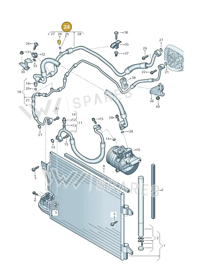 2K1816743A — Volkswagen Caddy kombi (2015-2020) diagram 866260400, position 24