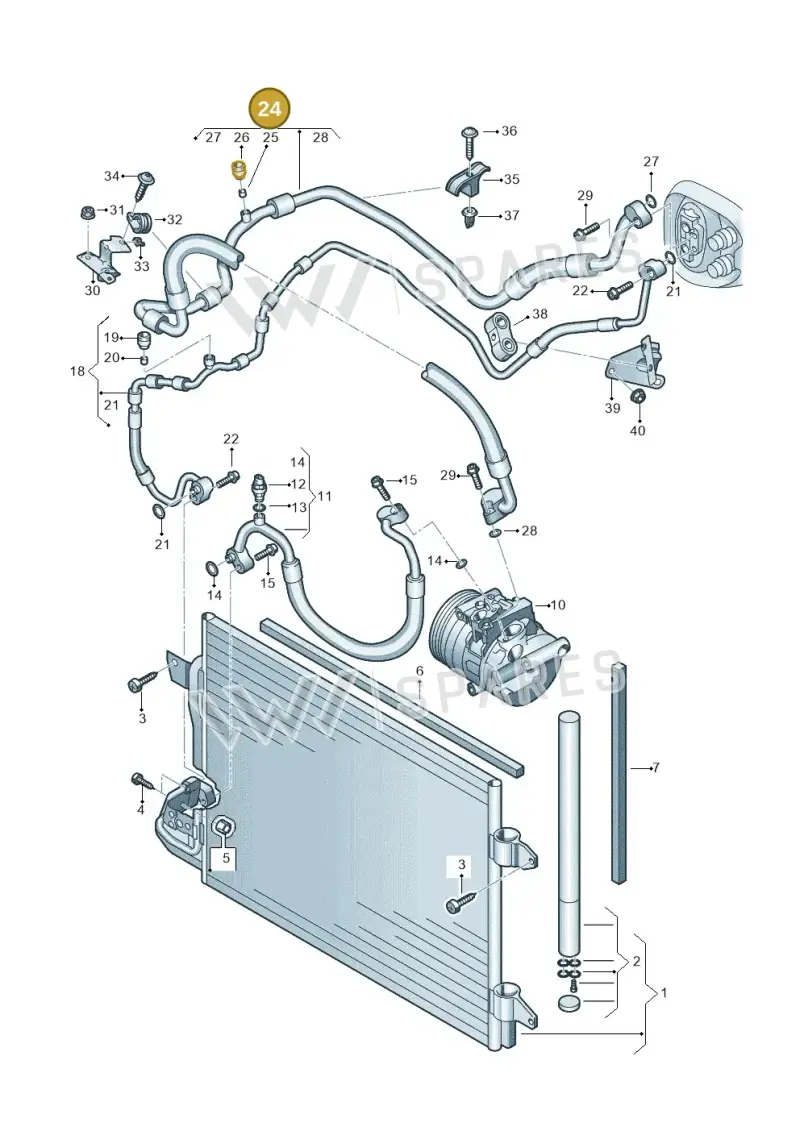 2K1820743C — Volkswagen Caddy kombi (2015-2020) diagram 866260400, position 24