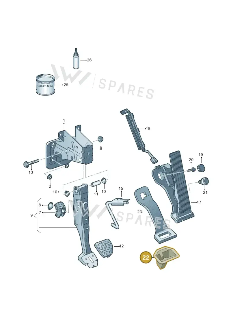 2K1864121 — Volkswagen Caddy Maxi Kombi (2010-2015) diagram 615721600, position 22