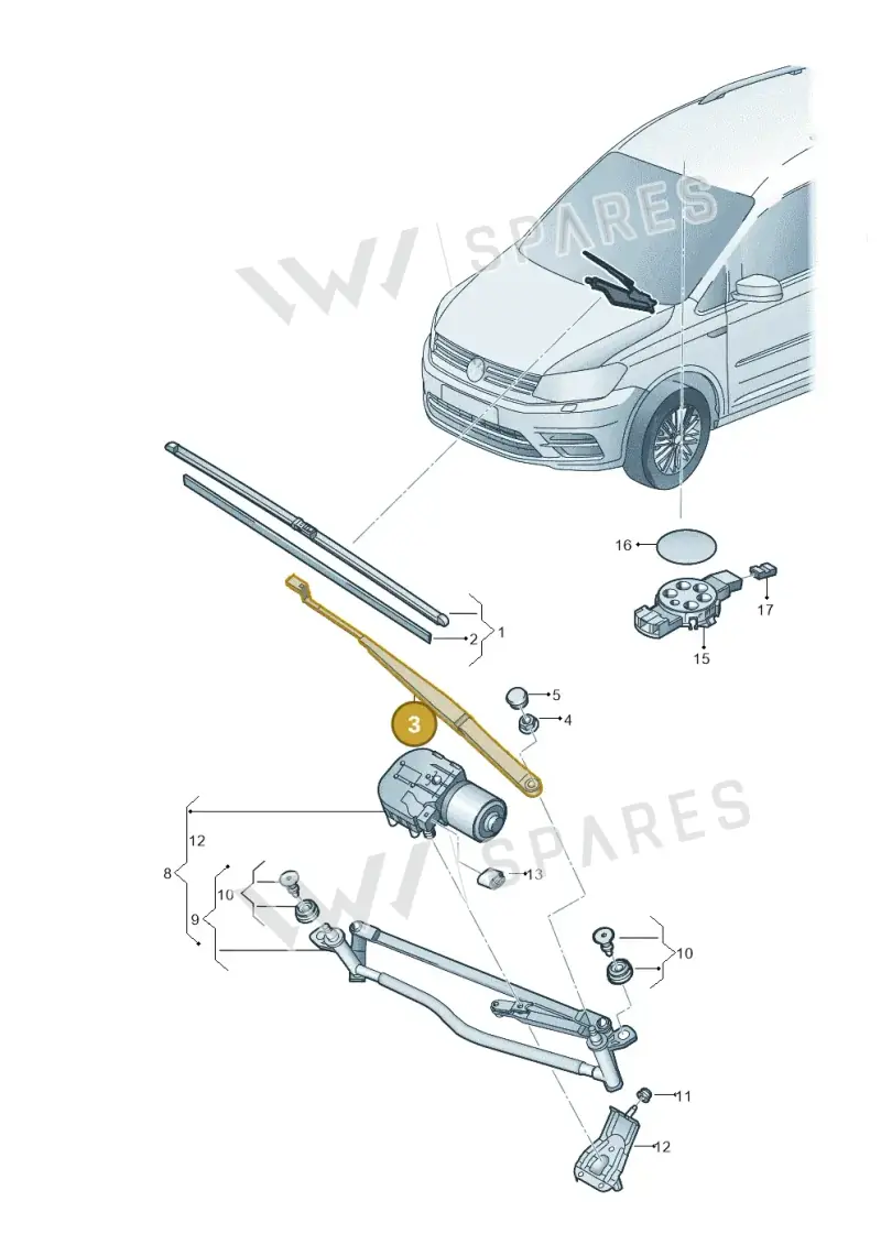 2K1955410C — Volkswagen Caddy kombi (2015-2020) diagram 866955000, position 3