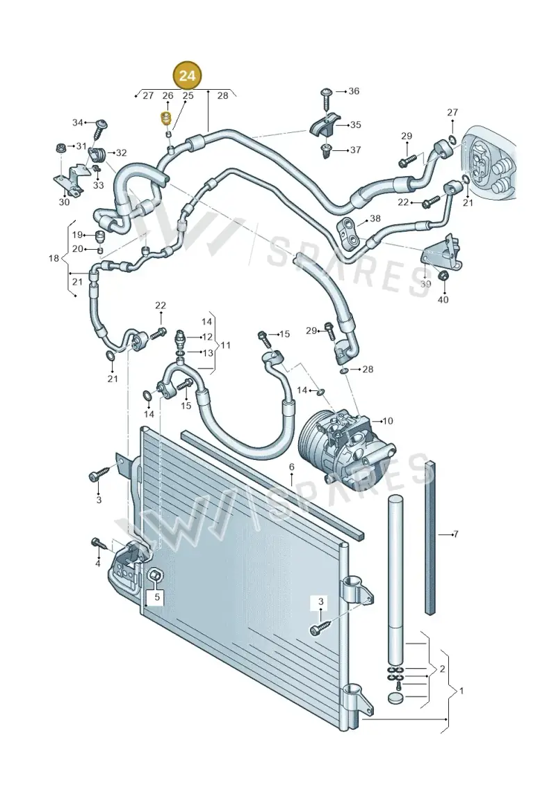 2K2820743B — Volkswagen Caddy kombi (2015-2020) diagram 866260400, position 24