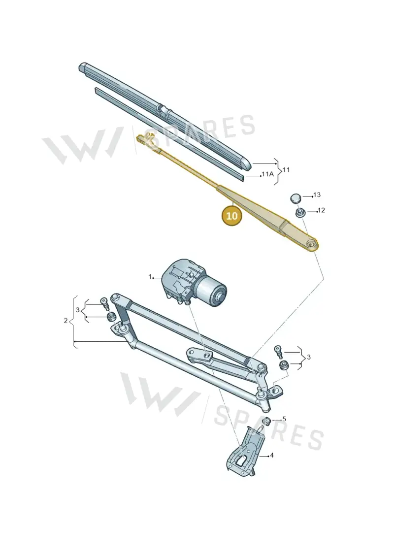 2K2955409B — Volkswagen Caddy panel van (2008-2010) diagram 443955000, position 10