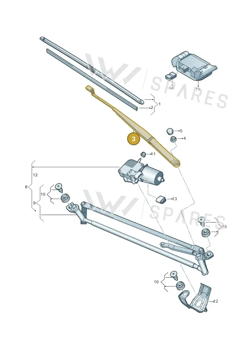 2K2955409B — Volkswagen Touran 2.0 (2010-2015) diagram 634955000, position 3