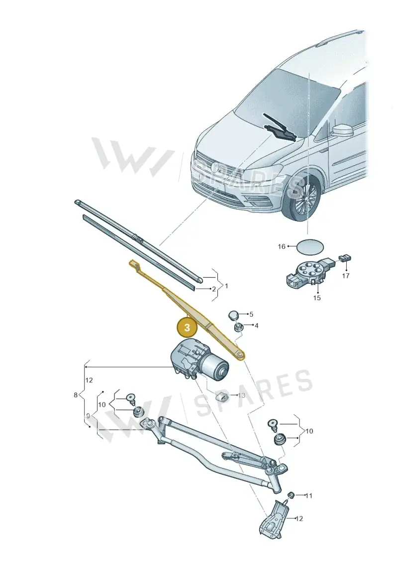 2K2955409B — Volkswagen Caddy (2015-2020) diagram 866955000, position 3