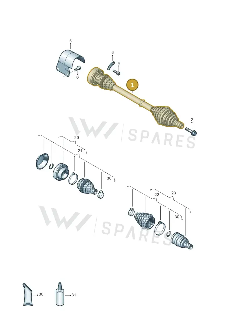 2K3407271B — Volkswagen Caddy kombi (2015-2020) diagram 884407200, position 1