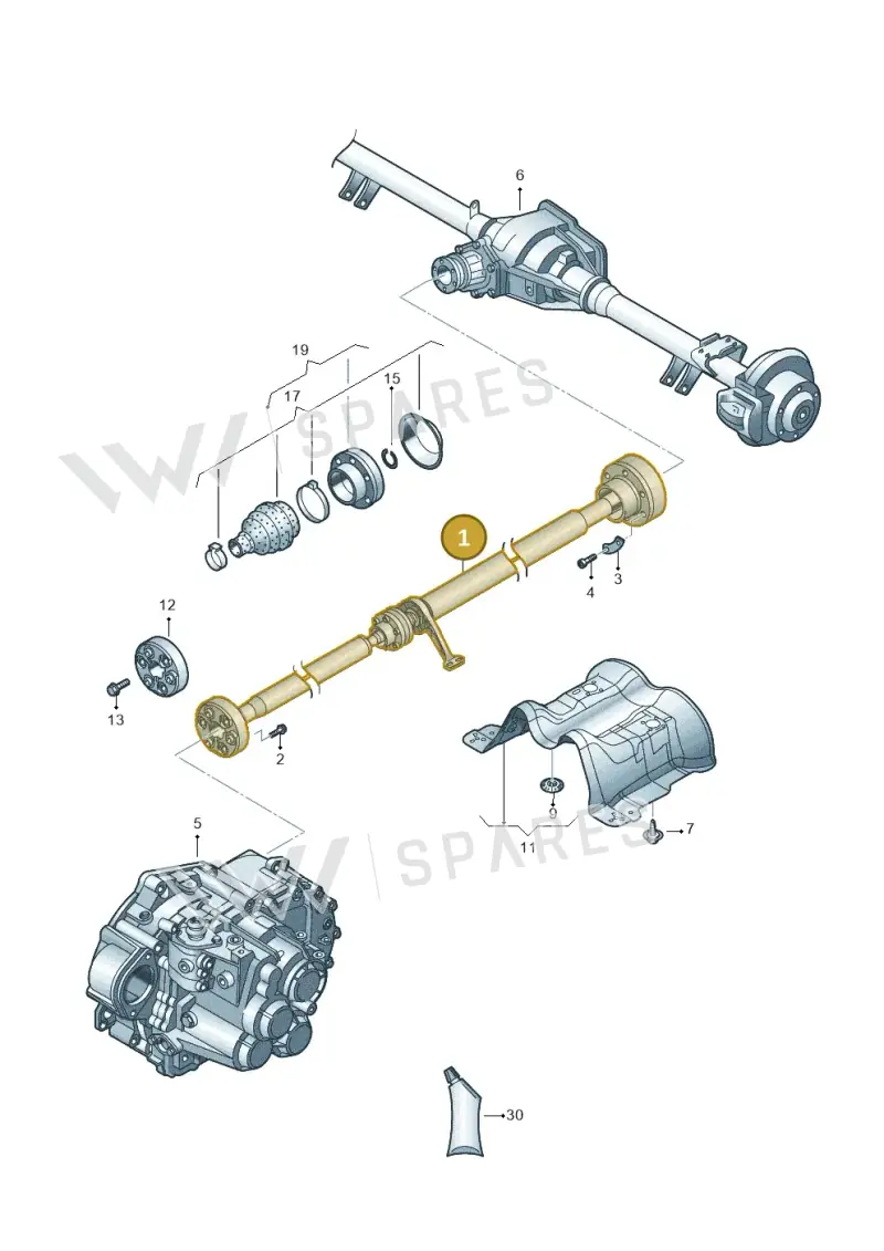 2K3521101F — Volkswagen Caddy kombi (2015-2020) diagram 652521100, position 1