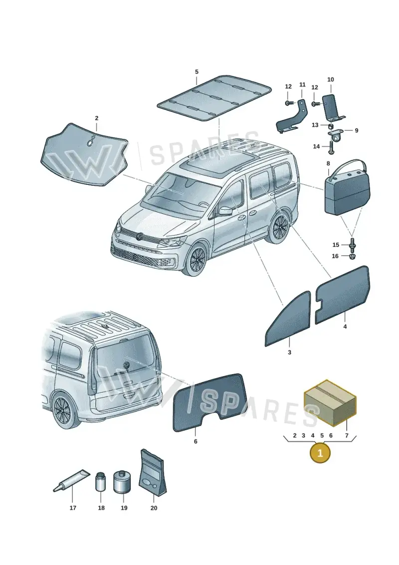 2K4777861 — Volkswagen Caddy Maxi Kombi (2020-2024) diagram 2ka861015, position 1