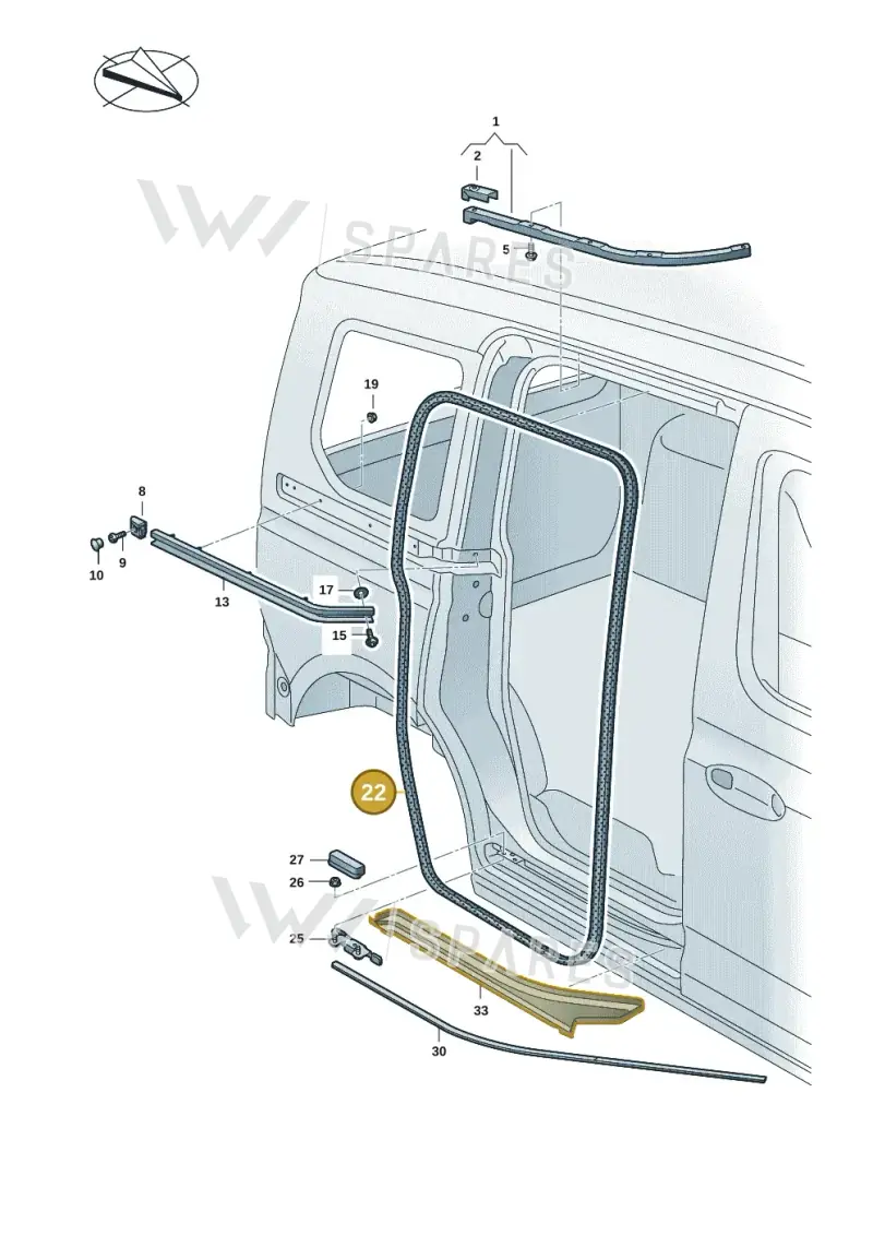 2K4843791D — Volkswagen Caddy Maxi Kombi (2020-2024) diagram 2ka843400, position 22