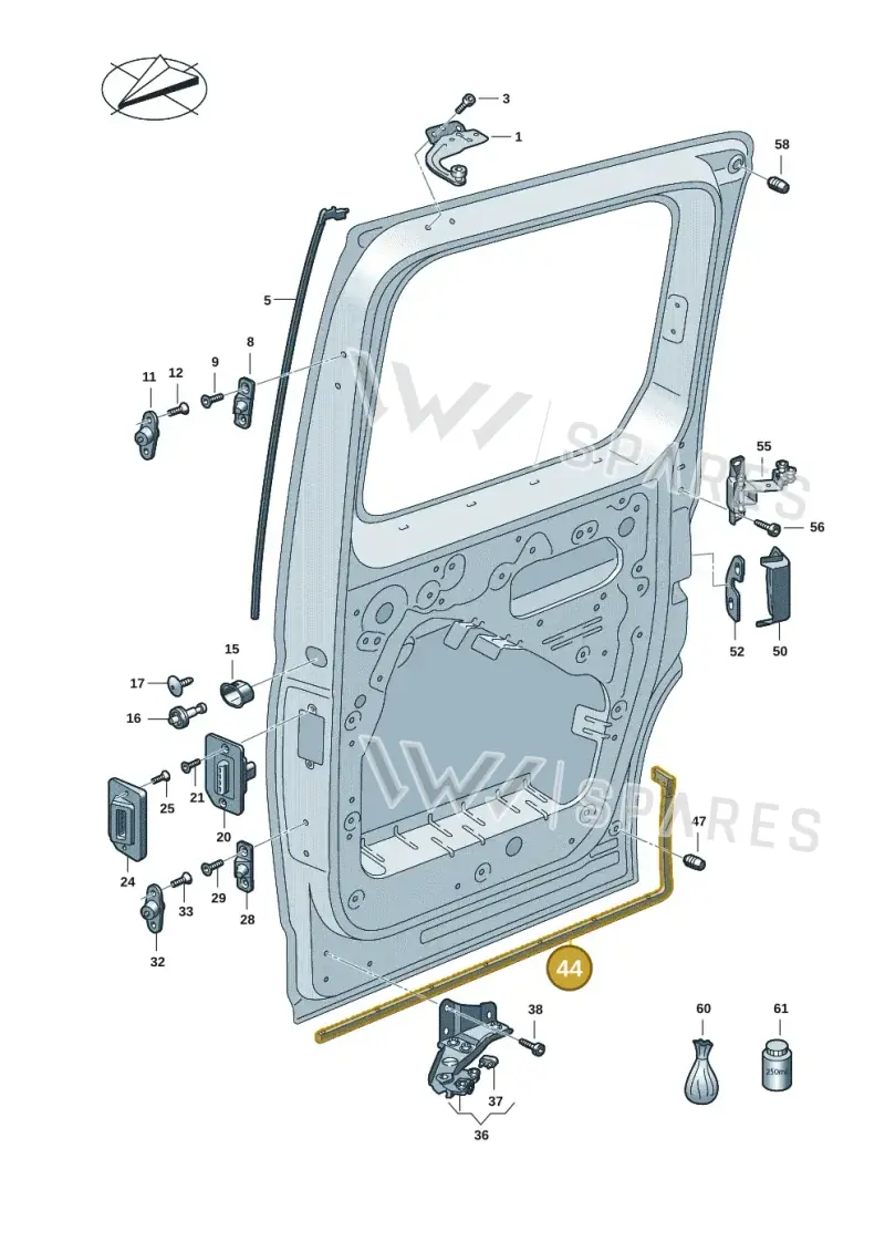 2K4843794A — Volkswagen Caddy Maxi Kombi (2020-2024) diagram 2ka843200, position 44