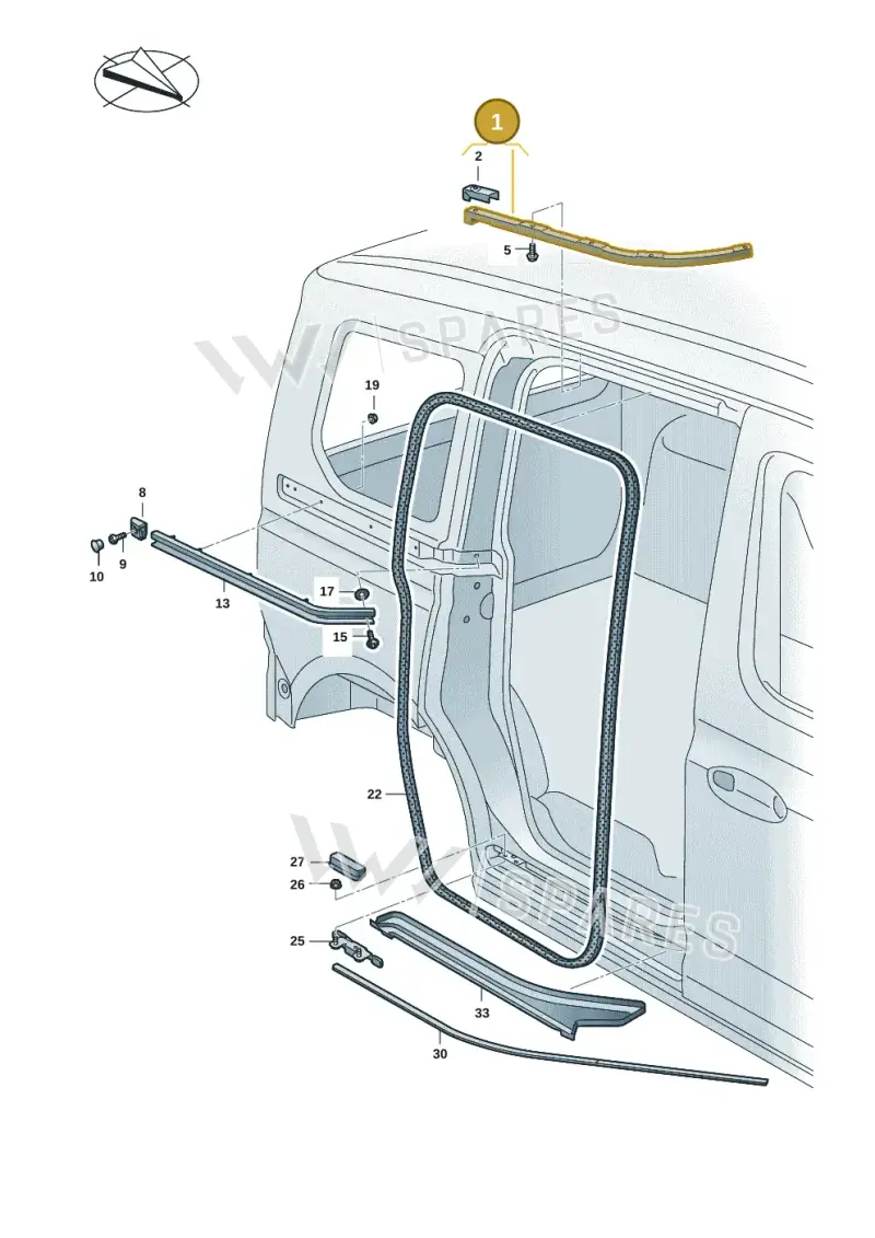 2K4843859C — Volkswagen Caddy Maxi Kombi (2020-2024) diagram 2ka843400, position 1