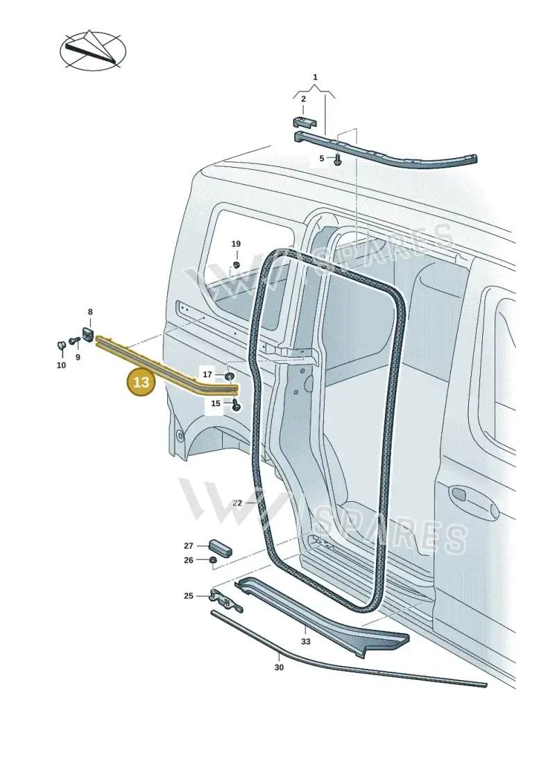 2K4843871H — Volkswagen Caddy Maxi Kombi (2020-2024) diagram 2ka843400, position 13