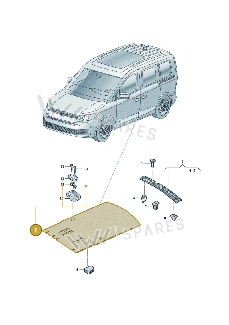 2K4863718CV79 — Volkswagen Caddy Maxi Kombi (2020-2024) diagram 2ka863800, position 1