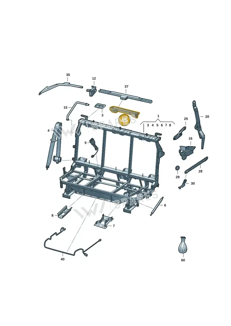 2K48857804PK — Volkswagen Caddy Maxi Kombi (2020-2024) diagram 2ka884000, position 45