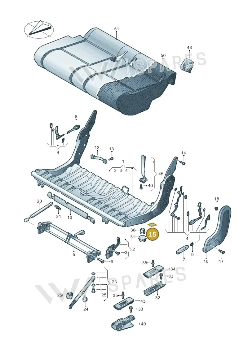 2K5010720 — Volkswagen Caddy kombi (2015-2020) diagram 866883000, position 15