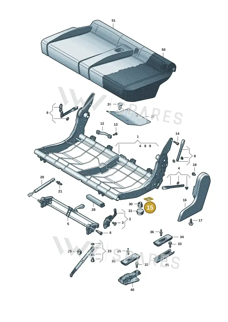 2K5010720 — Volkswagen Caddy Maxi Kombi (2020-2024) diagram 2ka883000, position 15