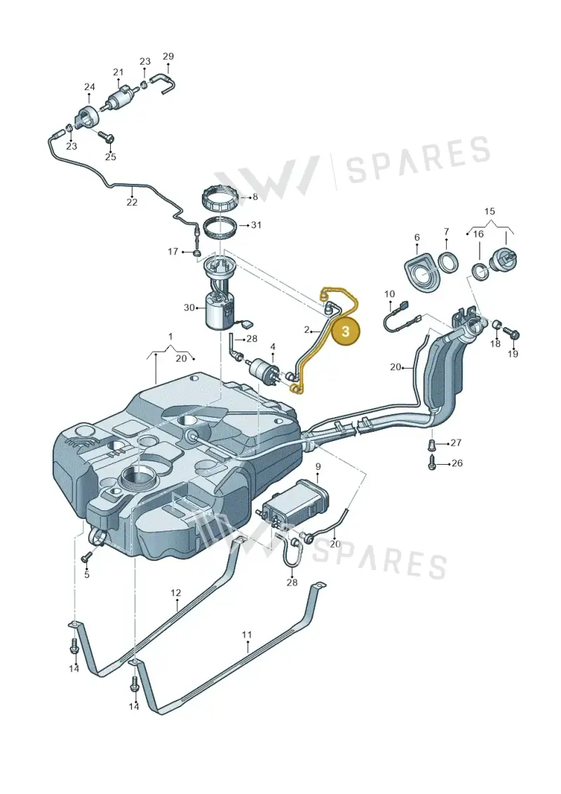 2K5201294 — Volkswagen Caddy kombi (2015-2020) diagram 866201400, position 3