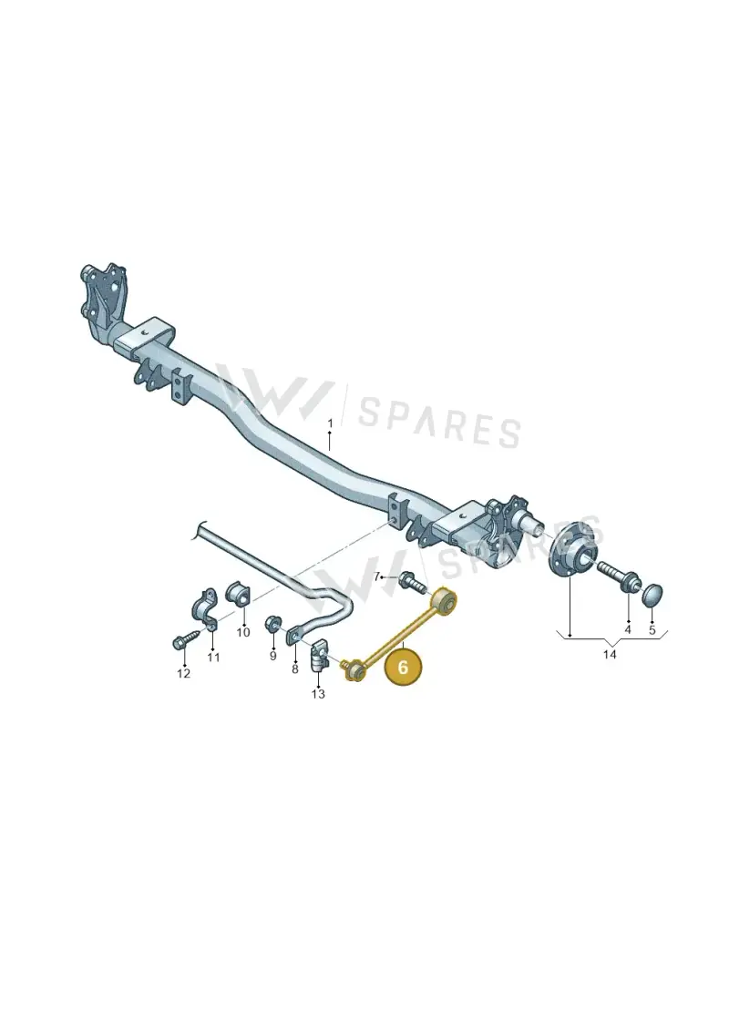 2K5505465A — Volkswagen Caddy kombi (2015-2020) diagram 443501020, position 6