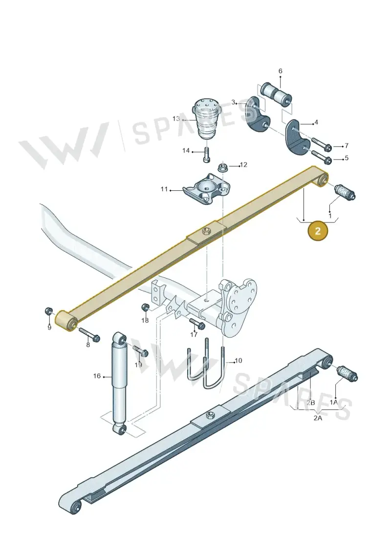 2K5511151AA — Volkswagen Caddy kombi (2015-2020) diagram 443511000, position 2