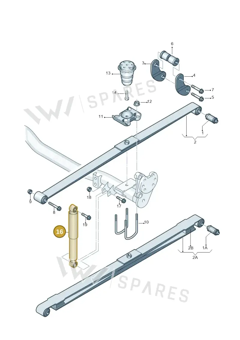 2K5513029P — Volkswagen Caddy kombi (2015-2020) diagram 443511000, position 16