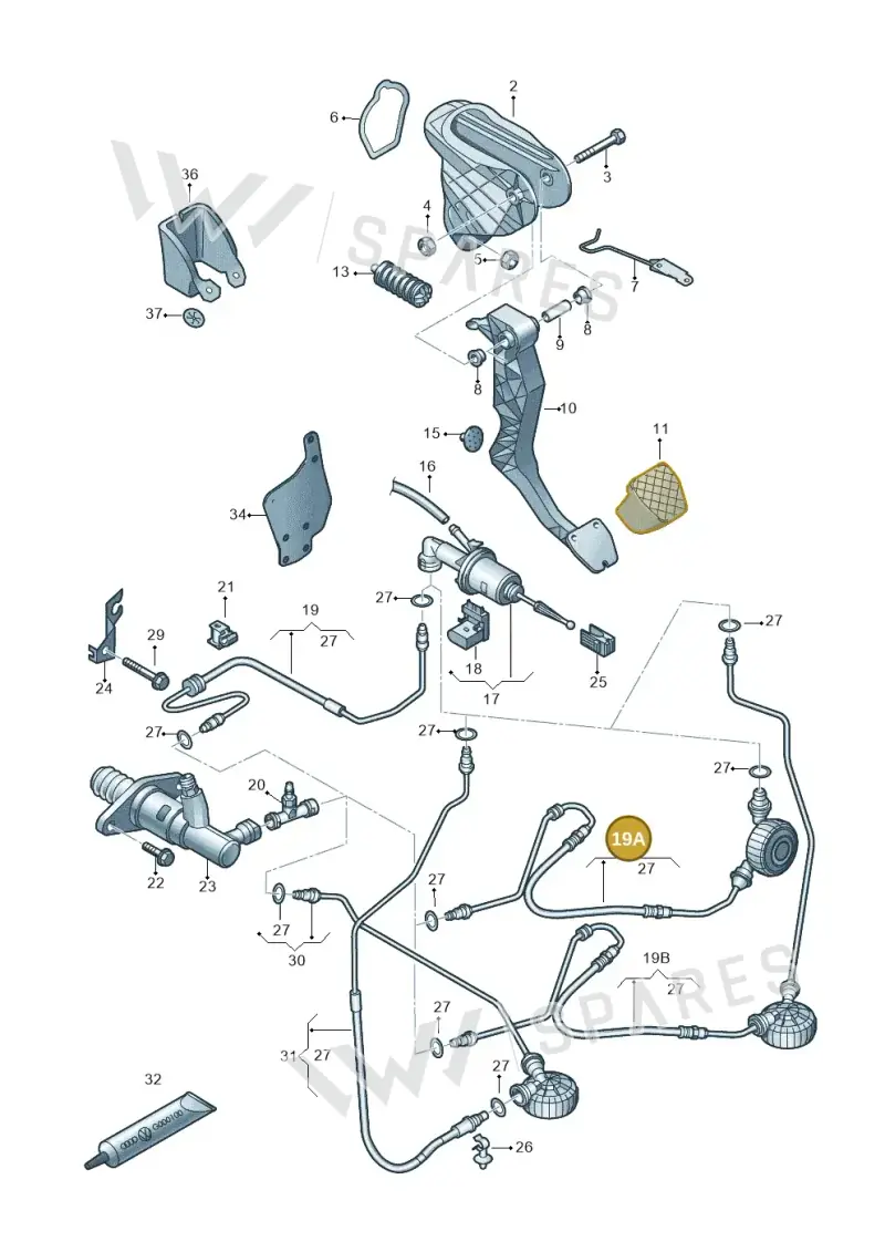 2K5721465F — Volkswagen Caddy kombi (2015-2020) diagram 718721250, position 19A