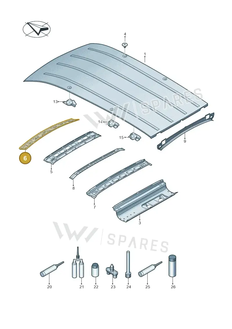 2K5817123A — Volkswagen Caddy kombi (2015-2020) diagram 866817000, position 6