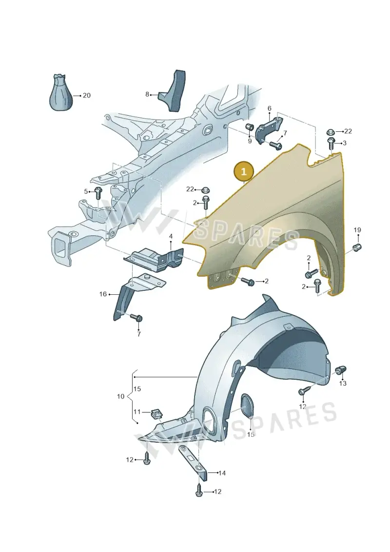 2K5821021B — Volkswagen Caddy kombi (2015-2020) diagram 866821000, position 1