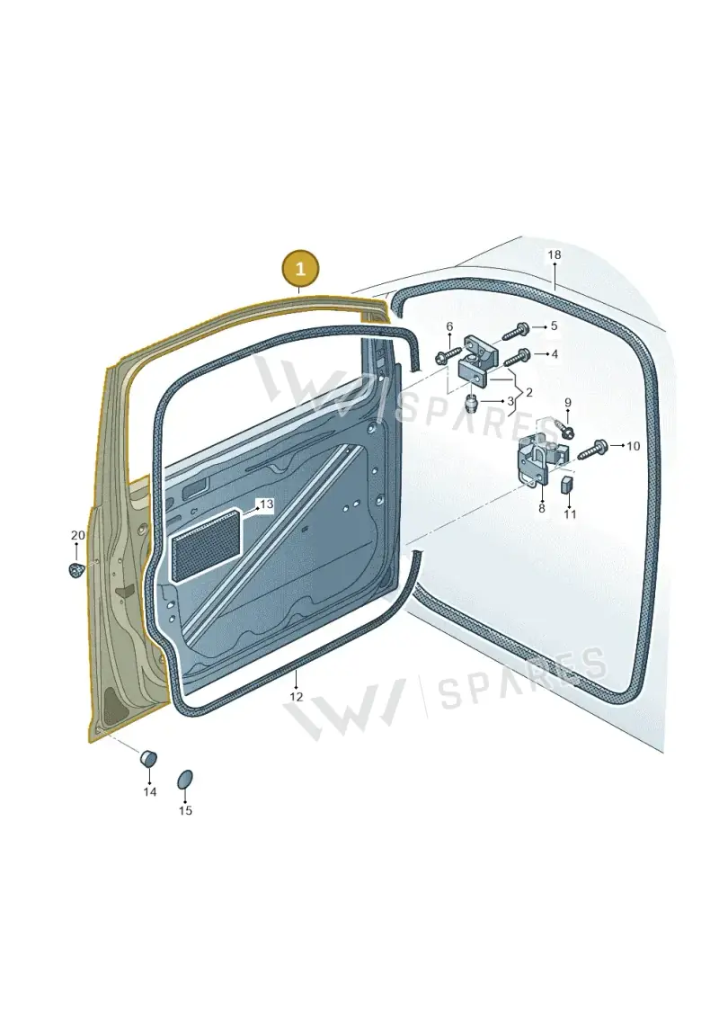 2K5831055 — Volkswagen Caddy kombi (2015-2020) diagram 866831000, position 1