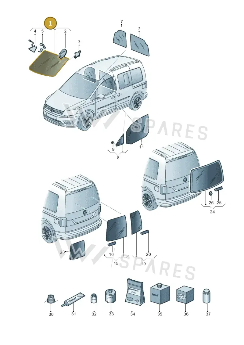 2K5845099AENVB — Volkswagen Caddy (2015-2020) diagram 866845000, position 1