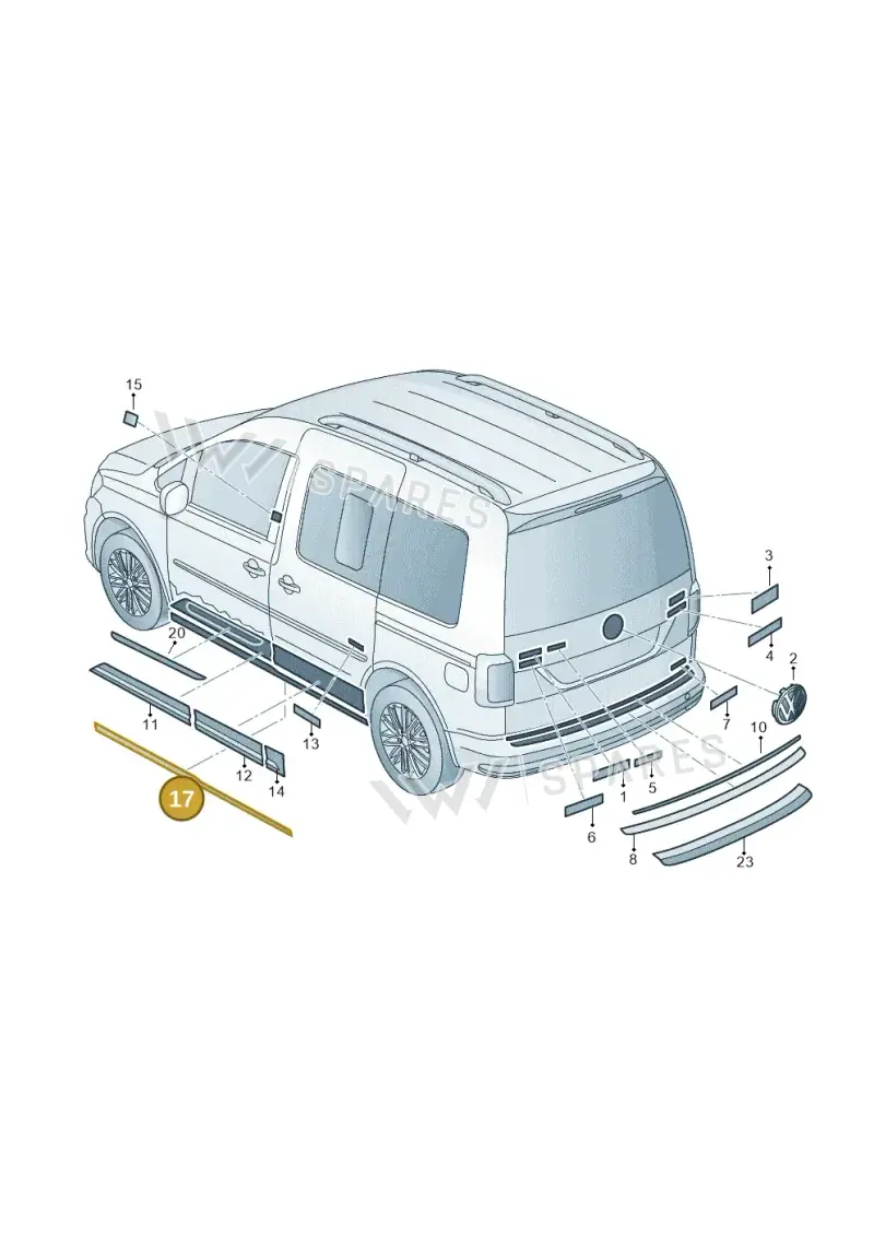 2K58534249B9 — Volkswagen Caddy (2015-2020) diagram 866853500, position 17