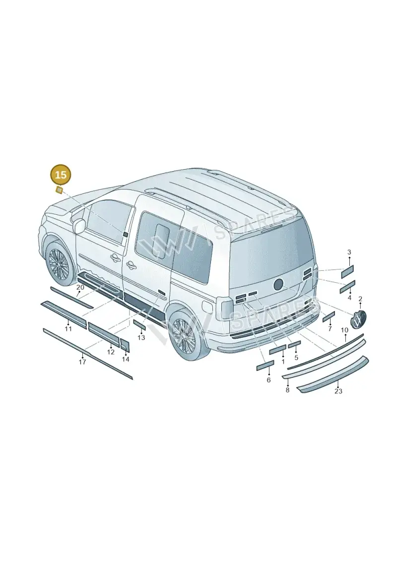 2K5853686LFOD — Volkswagen Caddy (2015-2020) diagram 866853500, position 15