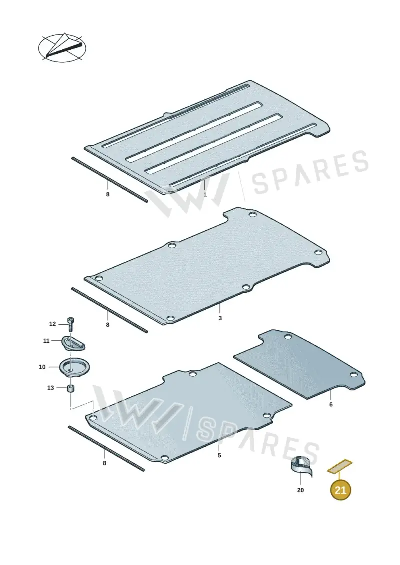 2K5863360XT8 — Volkswagen Caravelle (2019-2024) diagram 7ep863250, position 21