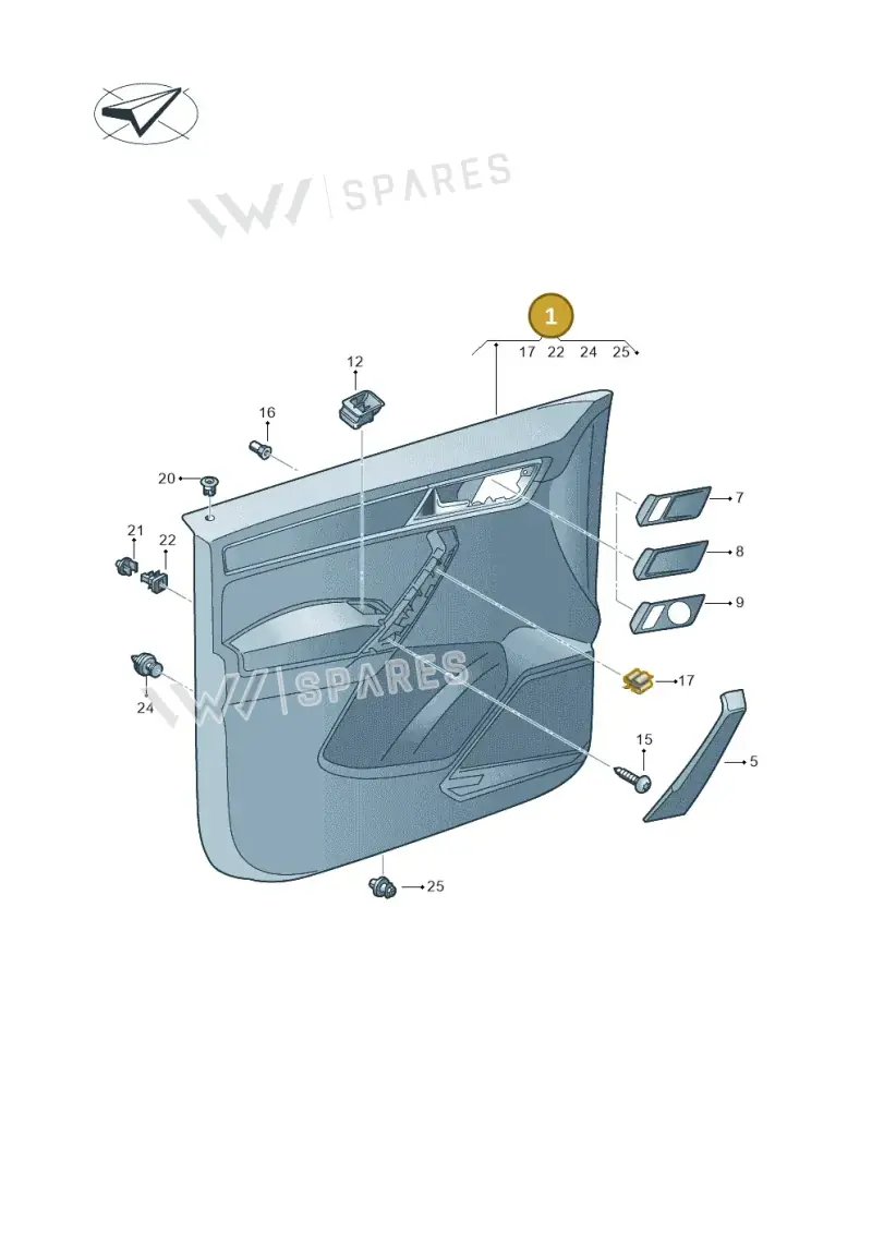 2K5867023DJYL — Volkswagen Caddy (2015-2020) diagram 866867000, position 1