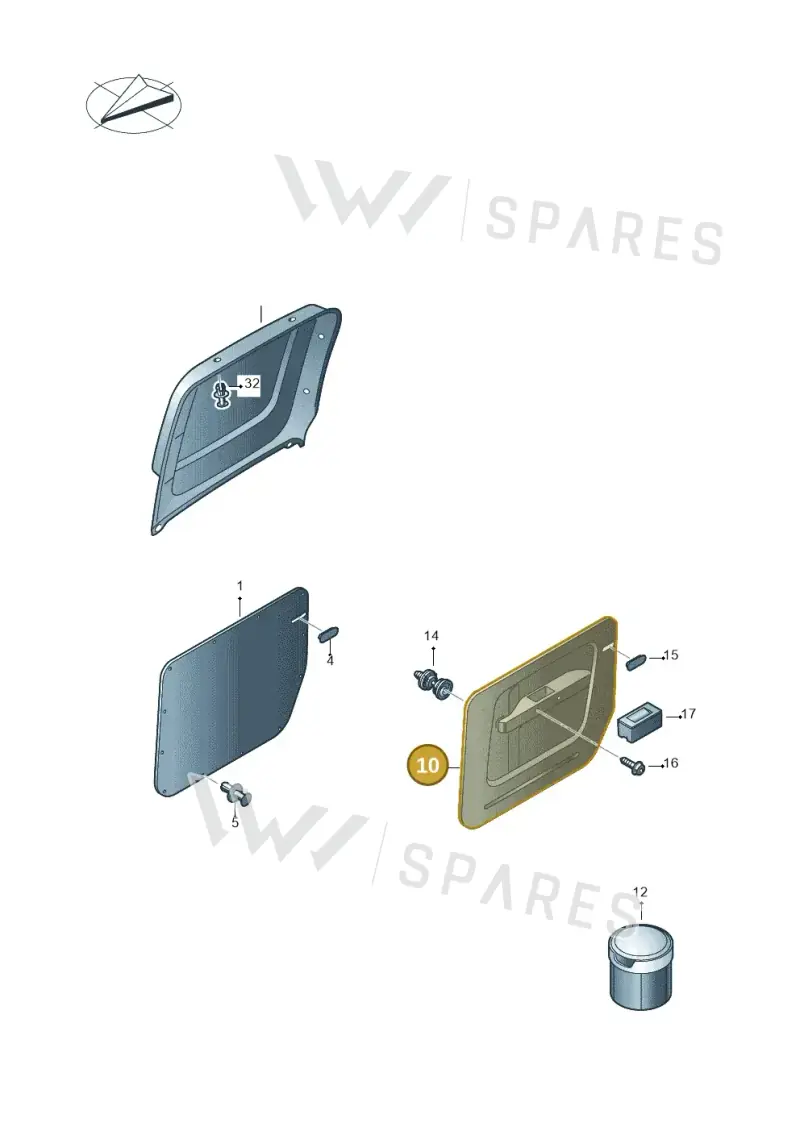 2K5867127A82V — Volkswagen Caddy (2015-2020) diagram 443867200, position 10