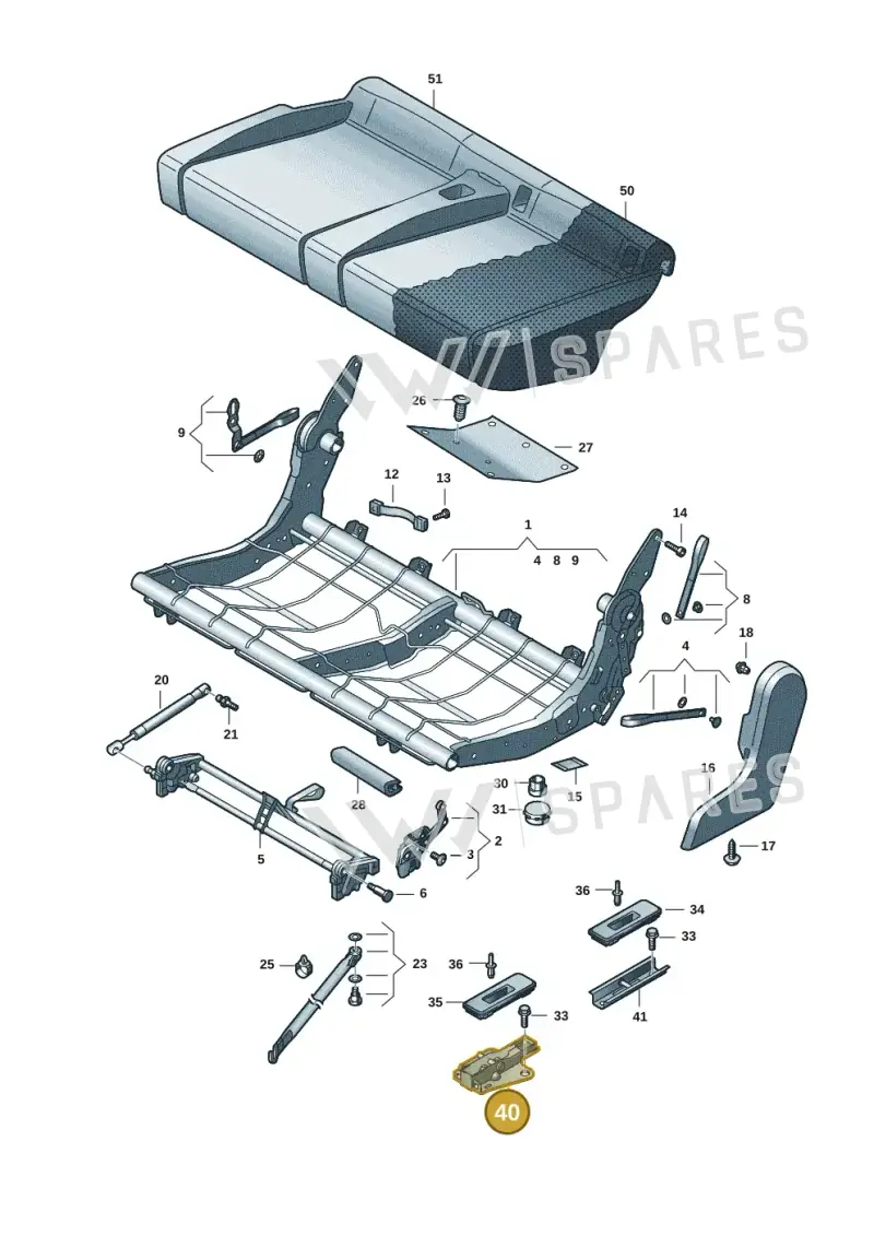 2K5883285B — Volkswagen Caddy Maxi Kombi (2020-2024) diagram 2ka883000, position 40