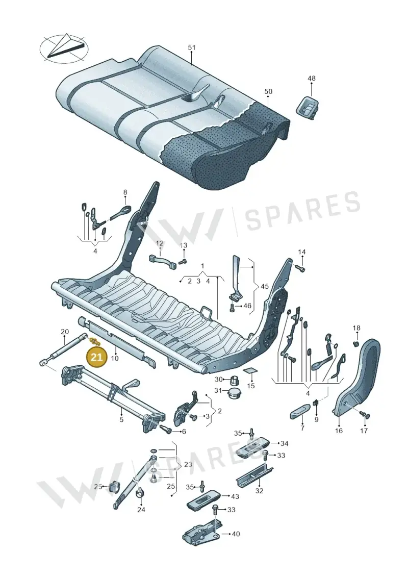 2K5883294 — Volkswagen Caddy (2015-2020) diagram 866883000, position 21