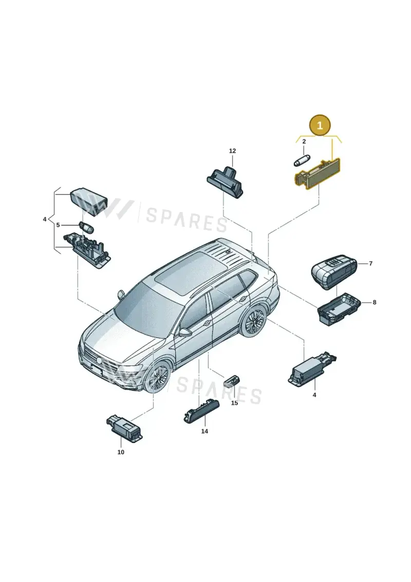 2K5947101B — Volkswagen Tiguan 2.0 4Motion (2017-2024) diagram 833947005, position 1