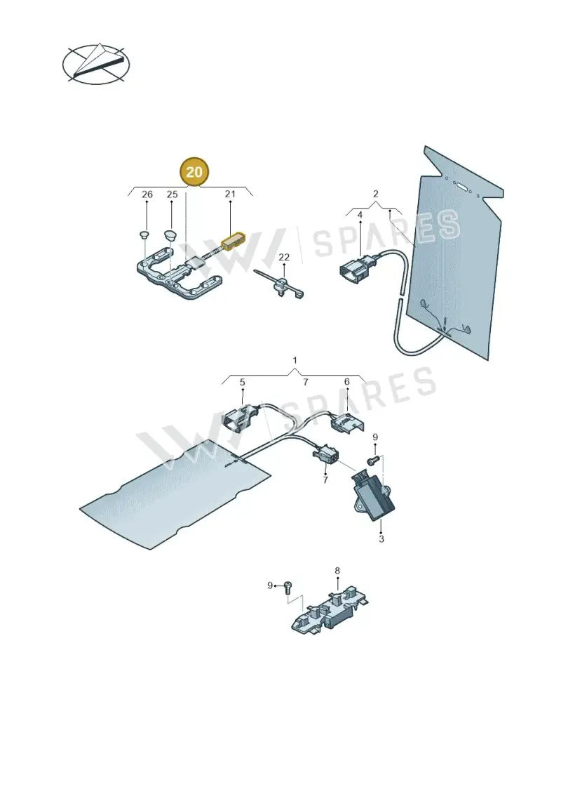 2K5963553A — Volkswagen Caddy kombi (2015-2020) diagram 866963000, position 20