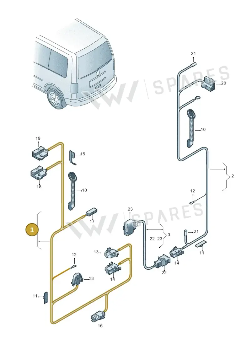 2K5971147AG — Volkswagen Caddy (2015-2020) diagram 443972800, position 1