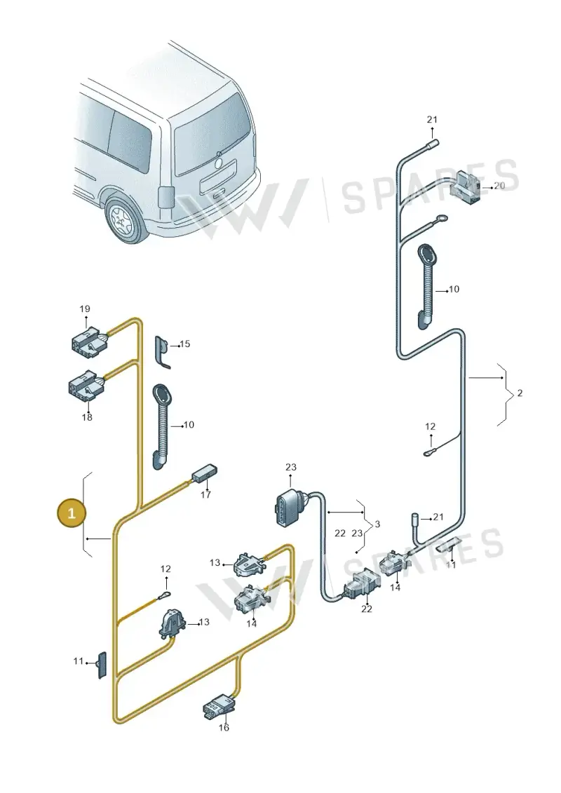 2K5971147BJ — Volkswagen Caddy (2015-2020) diagram 443972800, position 1