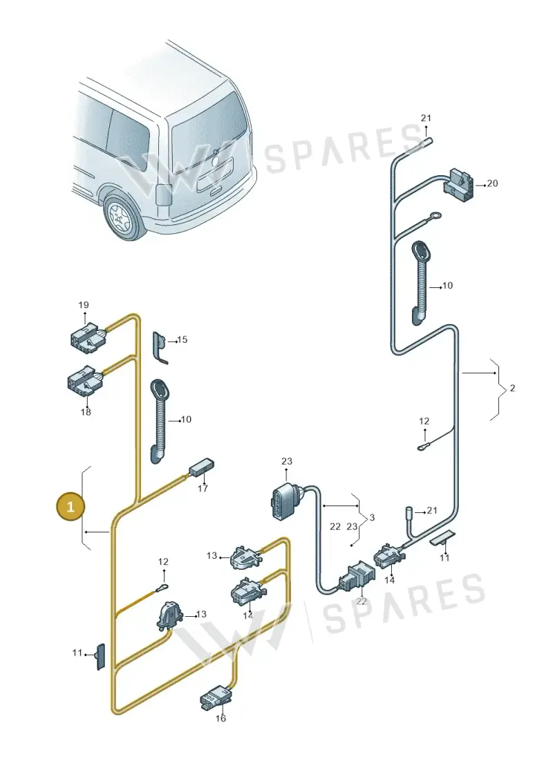 2K5971147BP — Volkswagen Caddy kombi (2015-2020) diagram 443972800, position 1