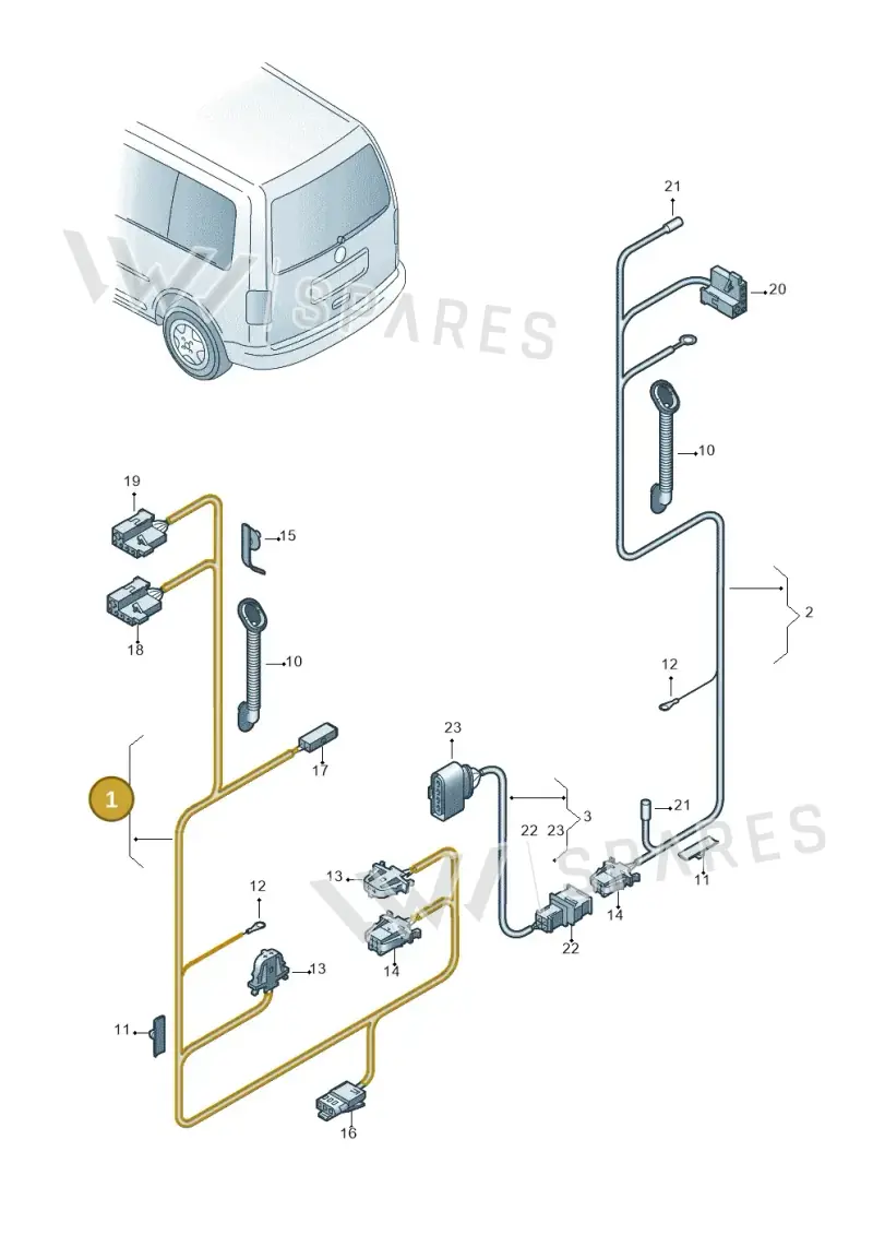 2K5971147BT — Volkswagen Caddy (2015-2020) diagram 443972800, position 1