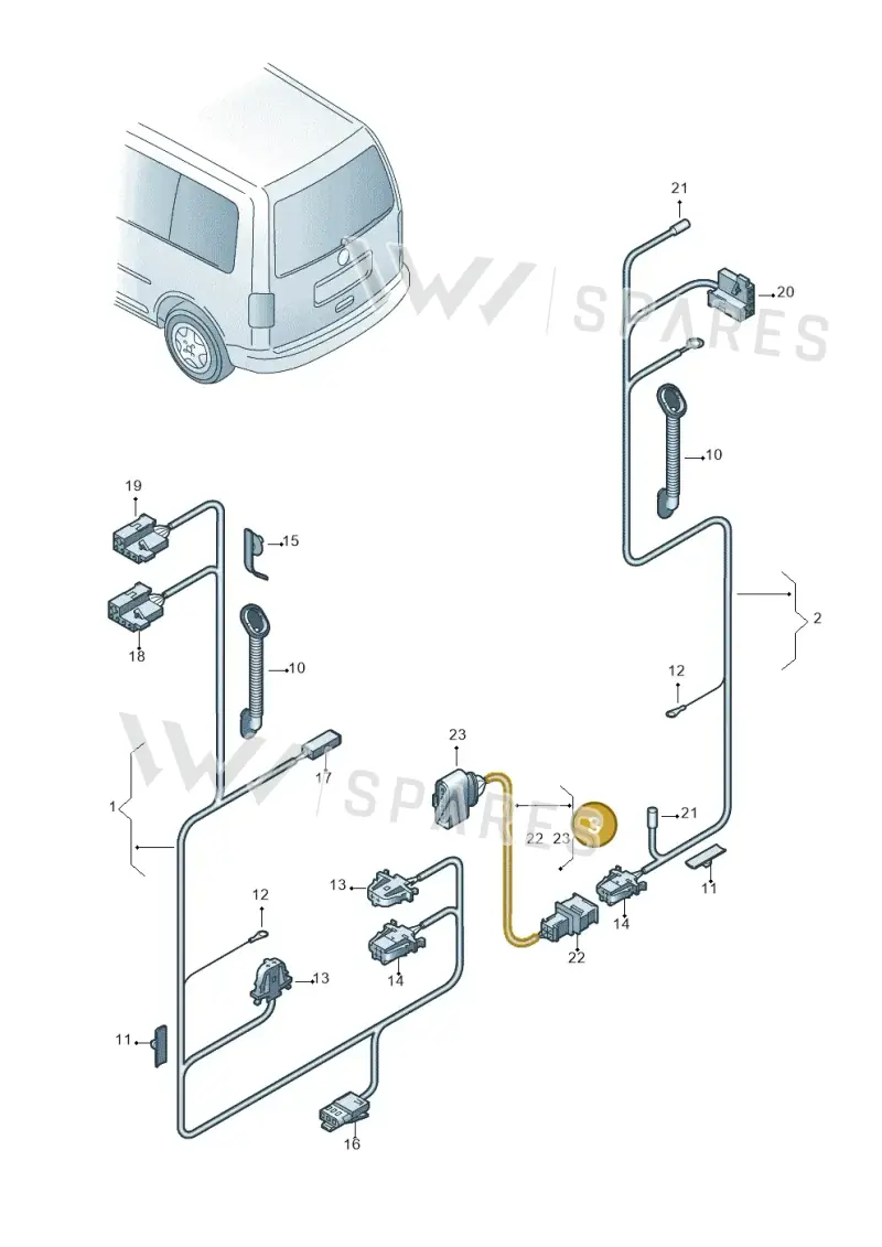2K5972175A — Volkswagen Caddy (2015-2020) diagram 443972800, position 3