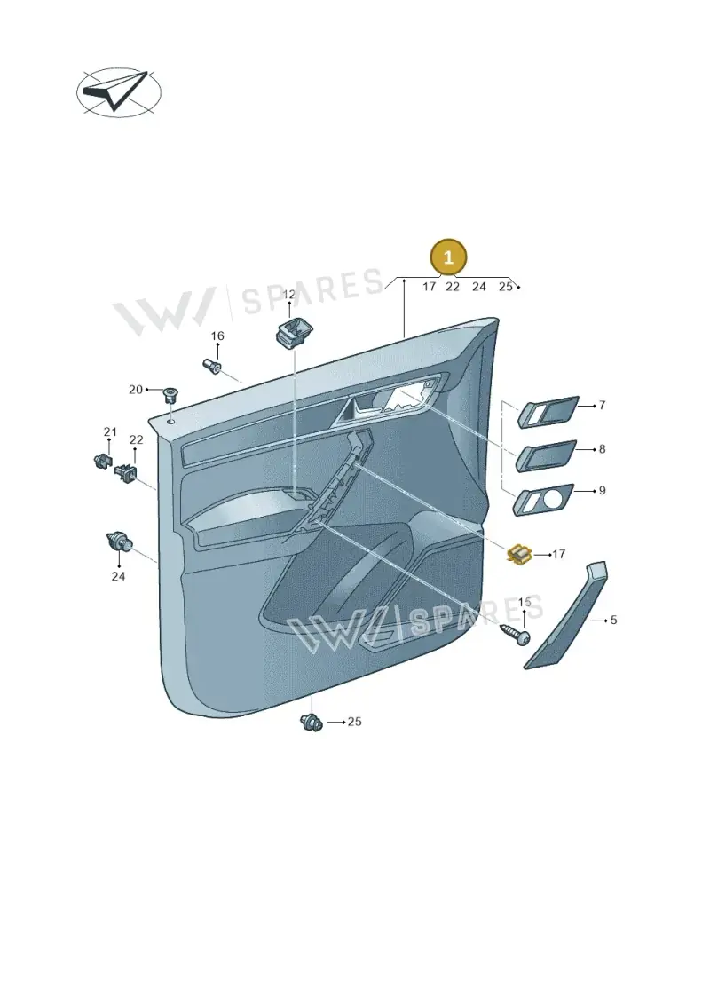 2K6867023CFMA — Volkswagen Caddy (2015-2020) diagram 866867000, position 1