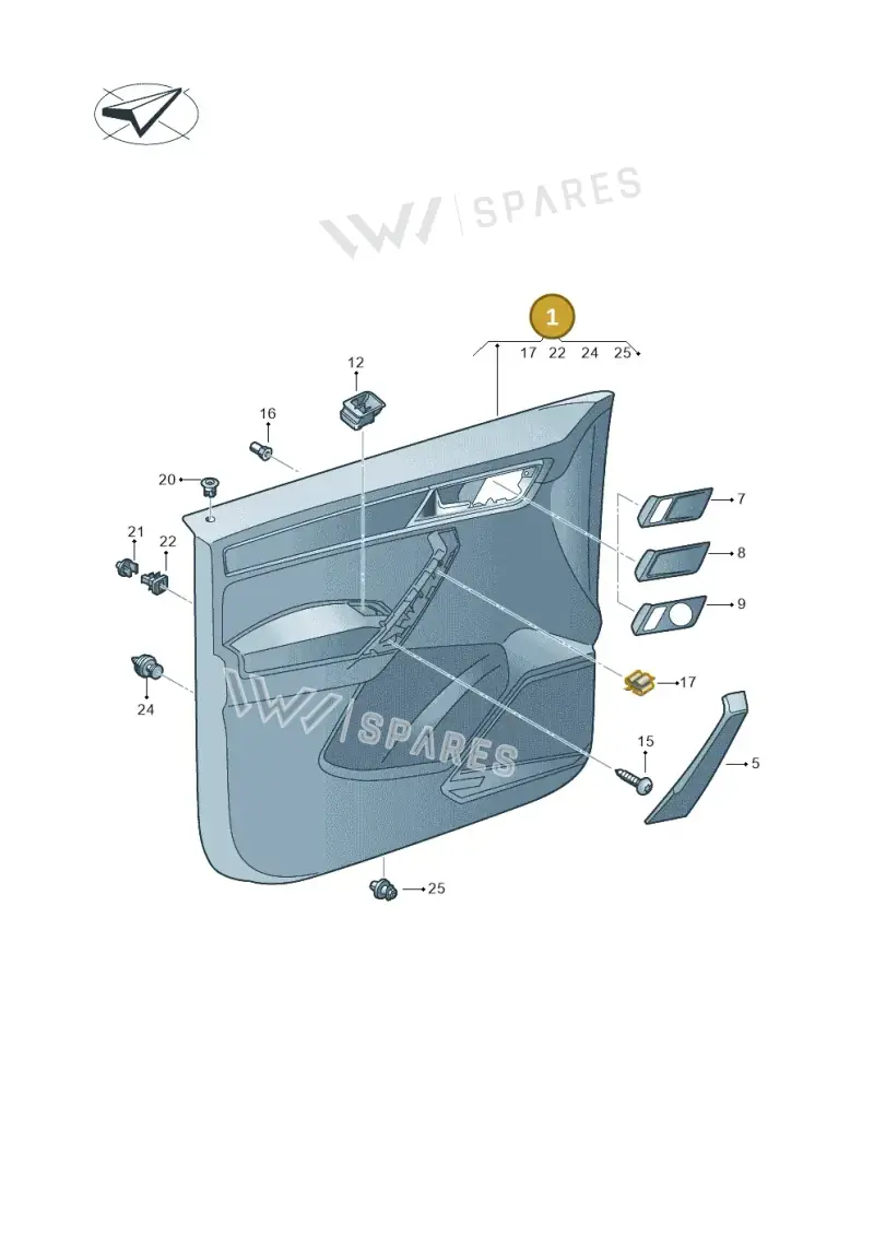 2K6867024F82V — Volkswagen Caddy (2015-2020) diagram 866867000, position 1